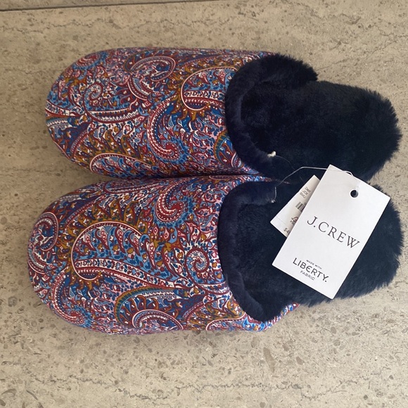J. Crew Sherpa-lined Slippers In Liberty Print - Picture 5 of 11